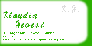 klaudia hevesi business card